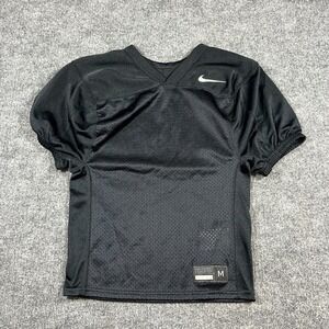 Nike Recruit Football Practice Jersey Youth Medium Black Mesh V Neck Slim Fit